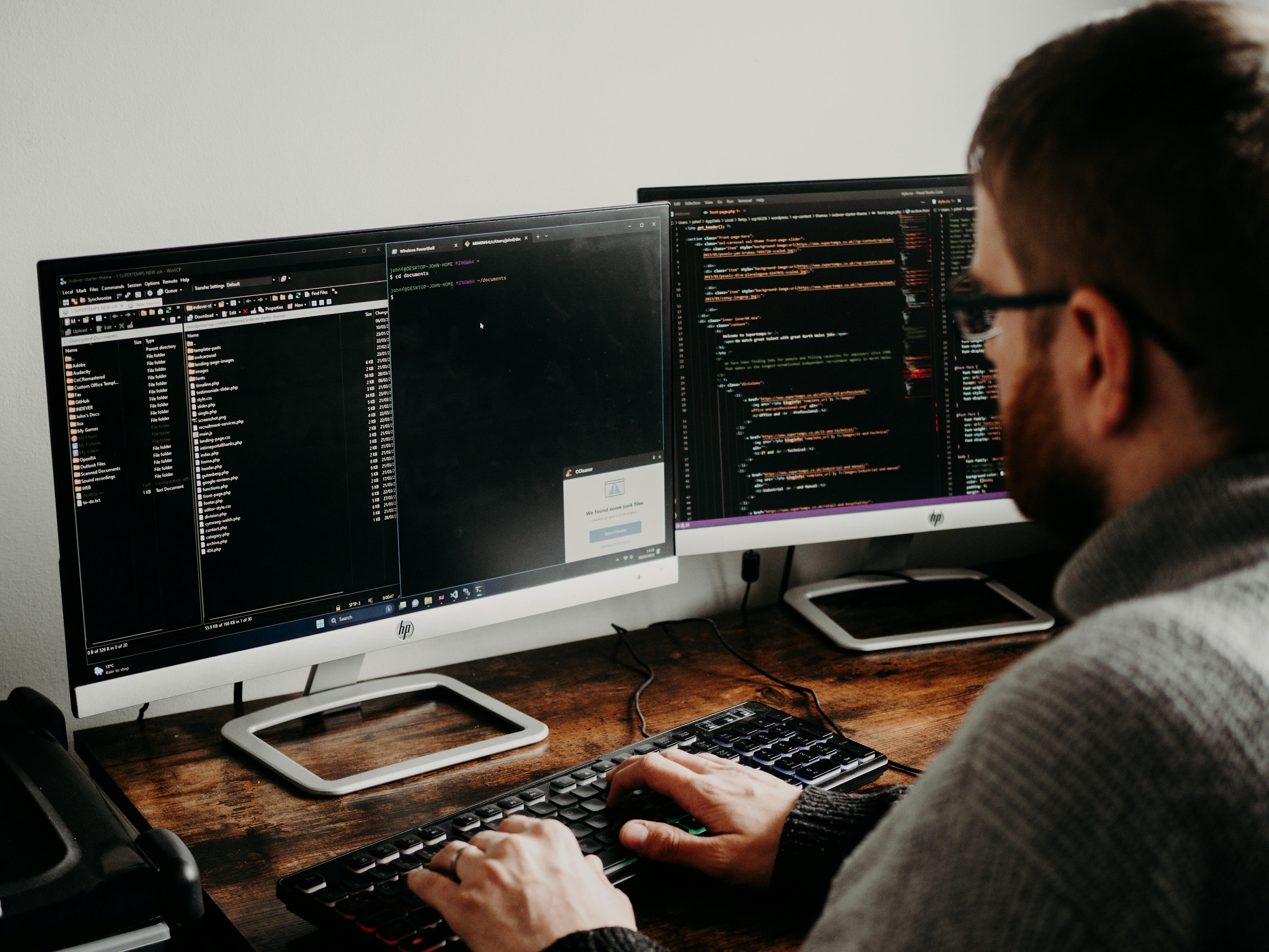 Web development team working together